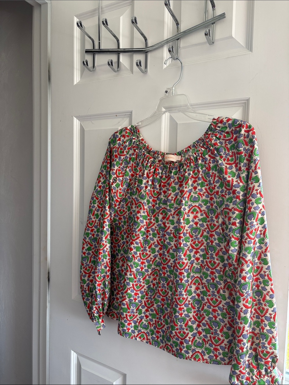 Tory Burch Multi-Color Floral Peasant Blouse